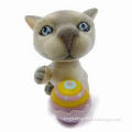 Promotional Toy, Lovely Cat with Basketball, PVC Flocking